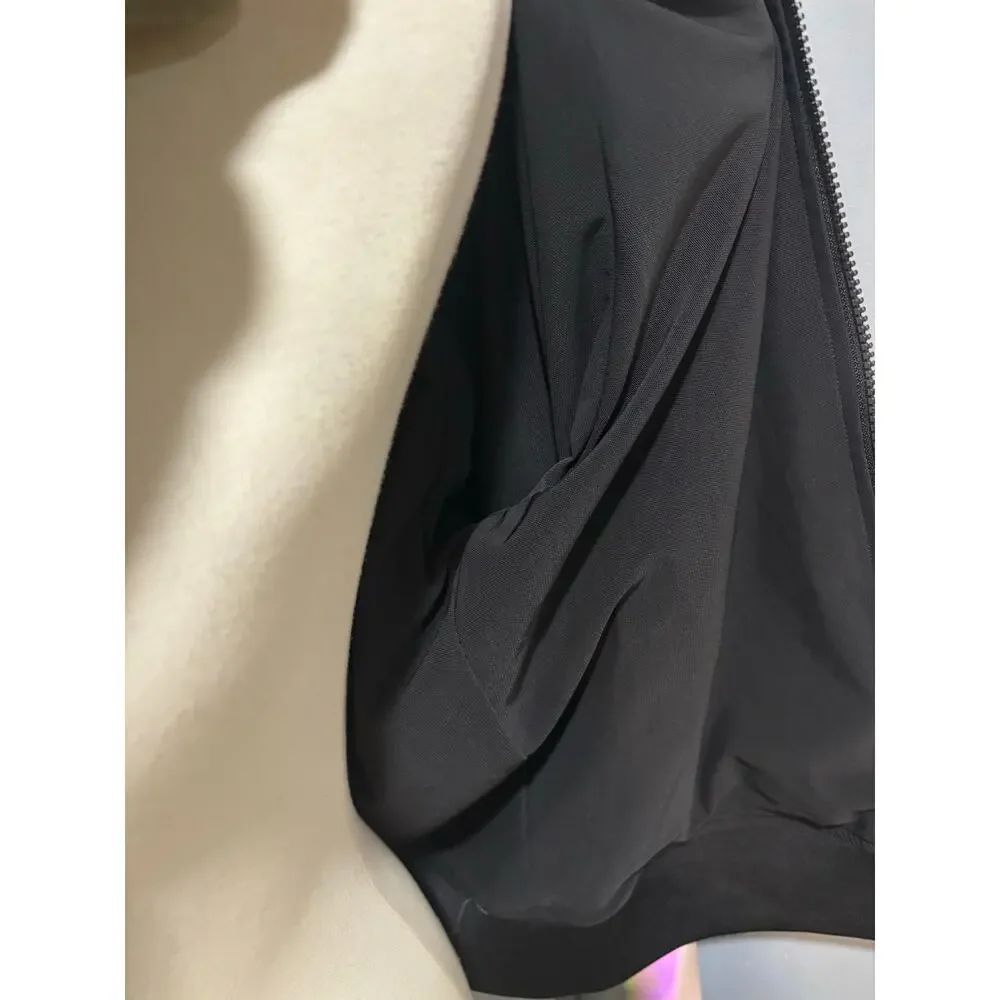 Holographic Reflective Bomber Jacket Iridescent Silver Black Line Noli, Size S - Picture 7 of 10